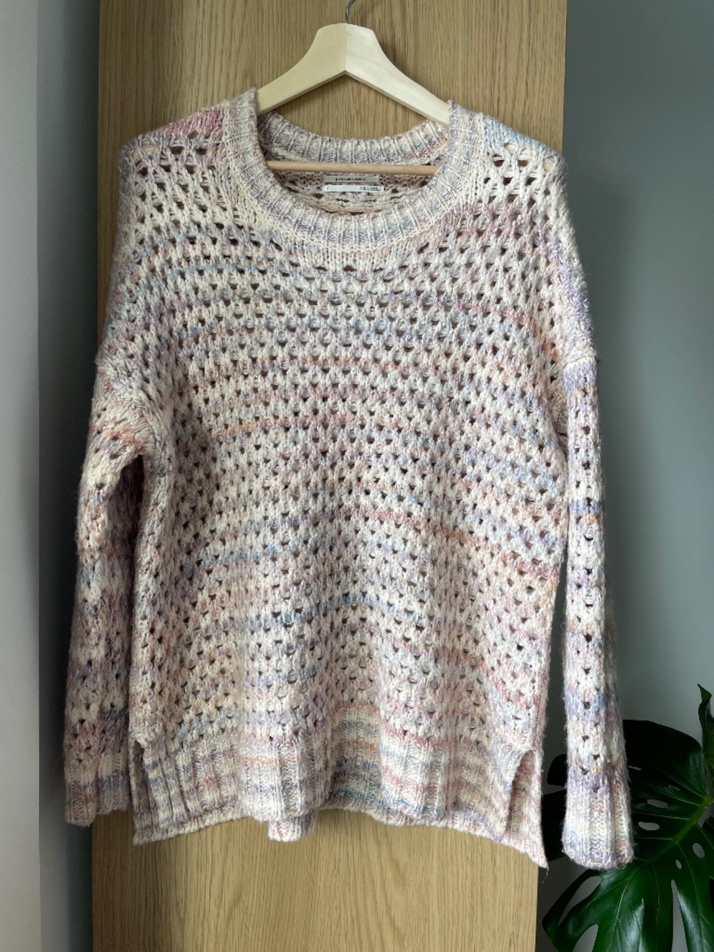 Anthropologie Oversized Mesh Stitch Knit Sweater - Size S